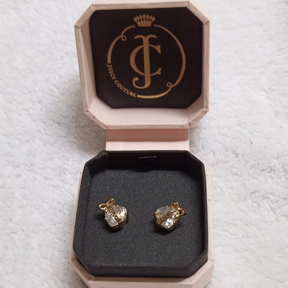 Juicy Couture heart stud earrings